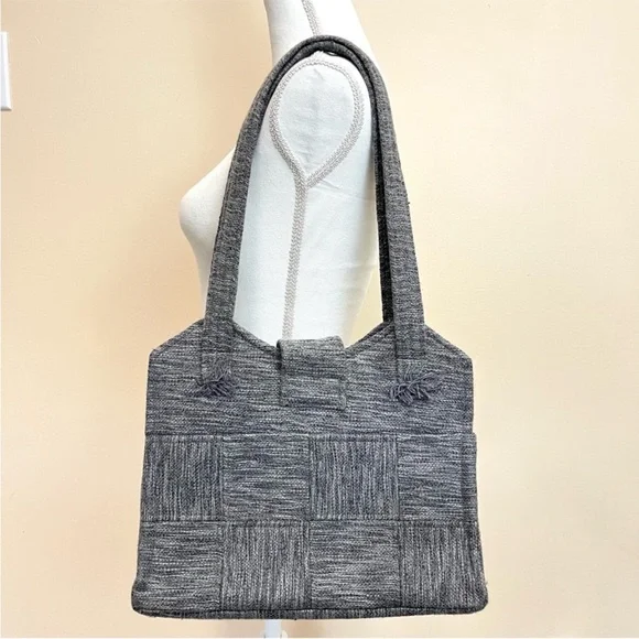 Vintage Au Terroir Hand Loomed Wool Tote Bag - Made in Quebec Canada 🇨🇦 - Picture 5 of 13